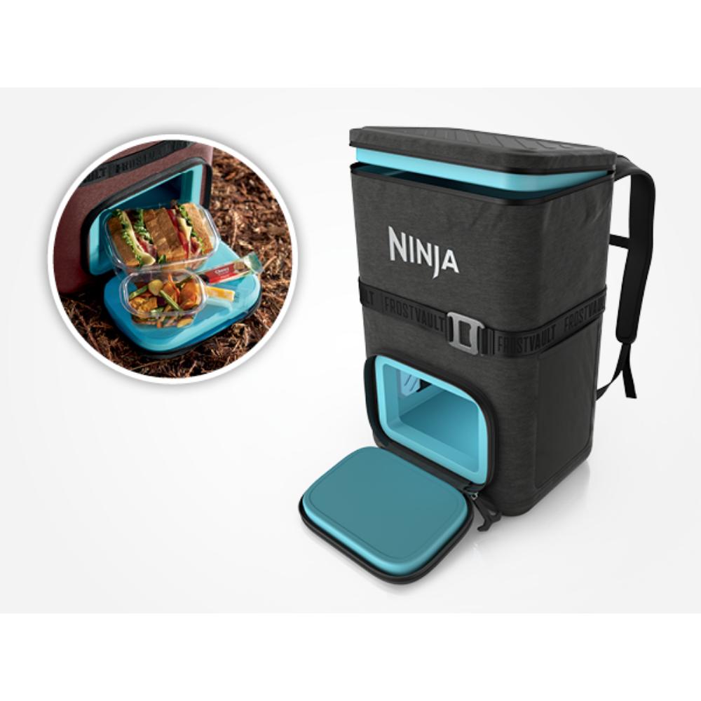 Ninja FrostVault™ Go 24-Can Backpack Soft Cooler with Cold Dry Zone (Charcoal Gray)