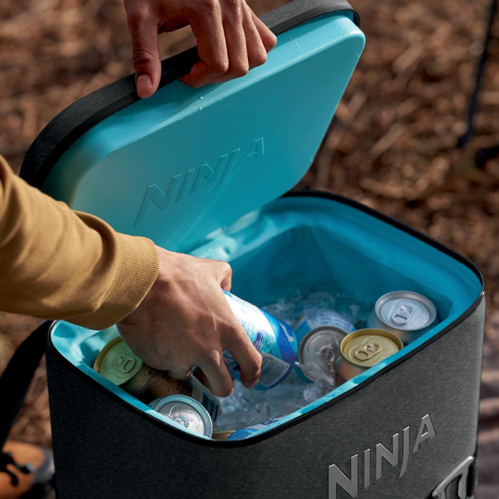 Ninja FrostVault™ Go 24-Can Backpack Soft Cooler with Cold Dry Zone (Charcoal Gray)