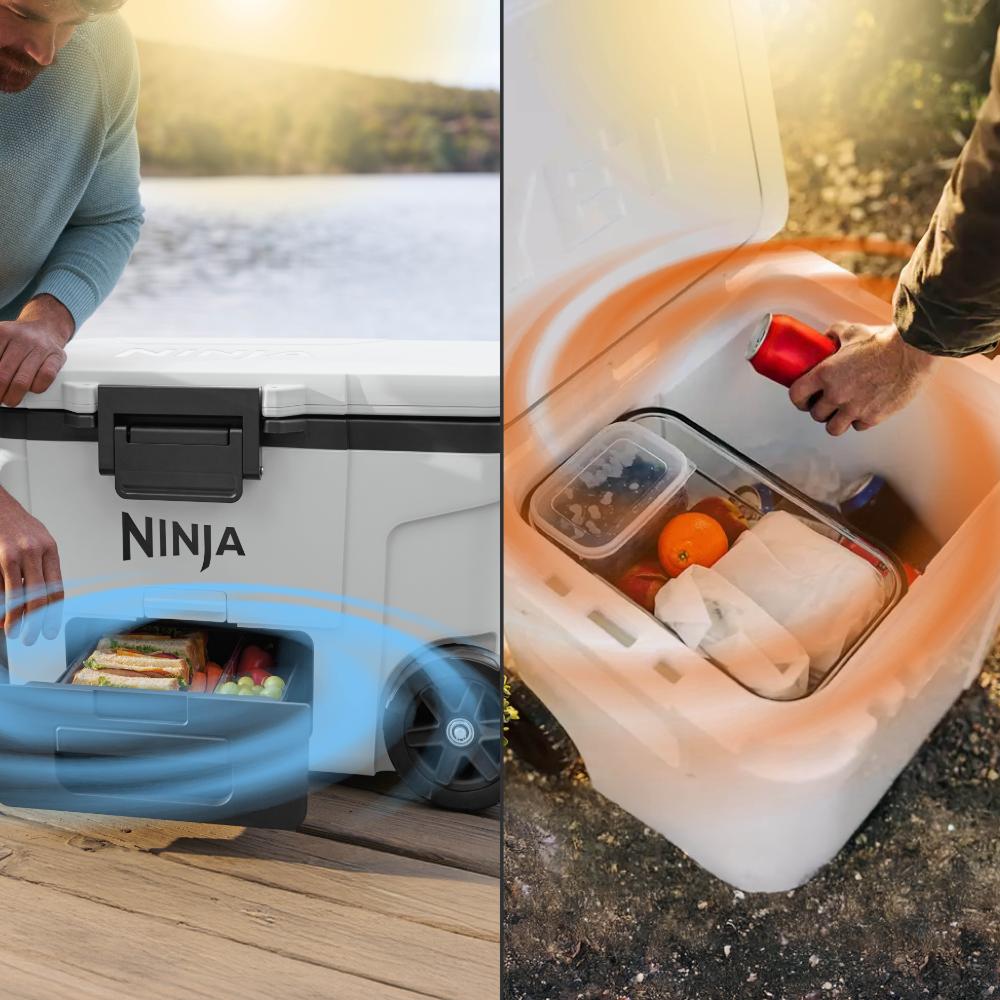 Ninja FrostVault™ 45qt Wheeled Cooler with Dry Zone (Cloud White