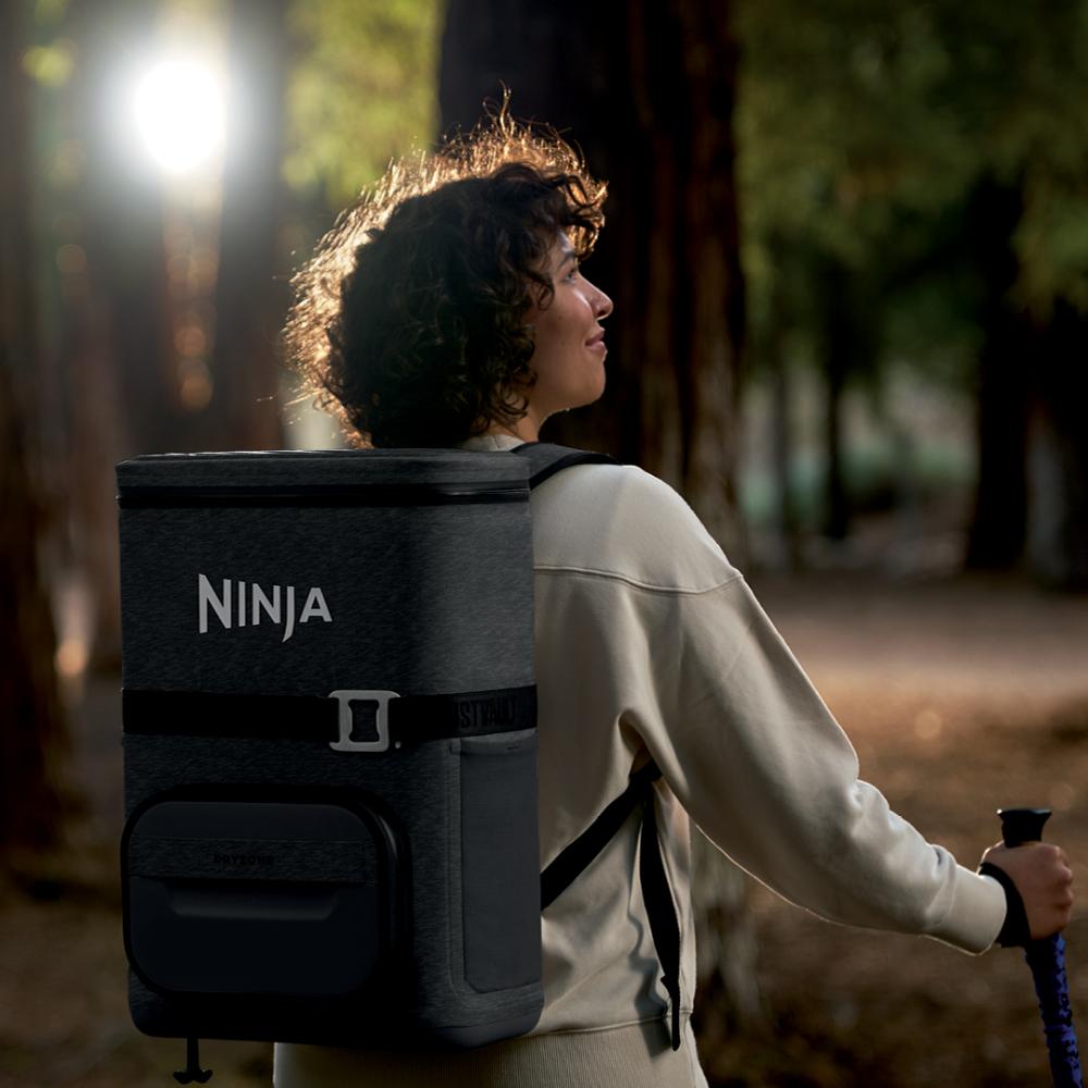 Ninja FrostVault™ Go 24-Can Backpack Soft Cooler with Cold Dry Zone (Charcoal Gray)