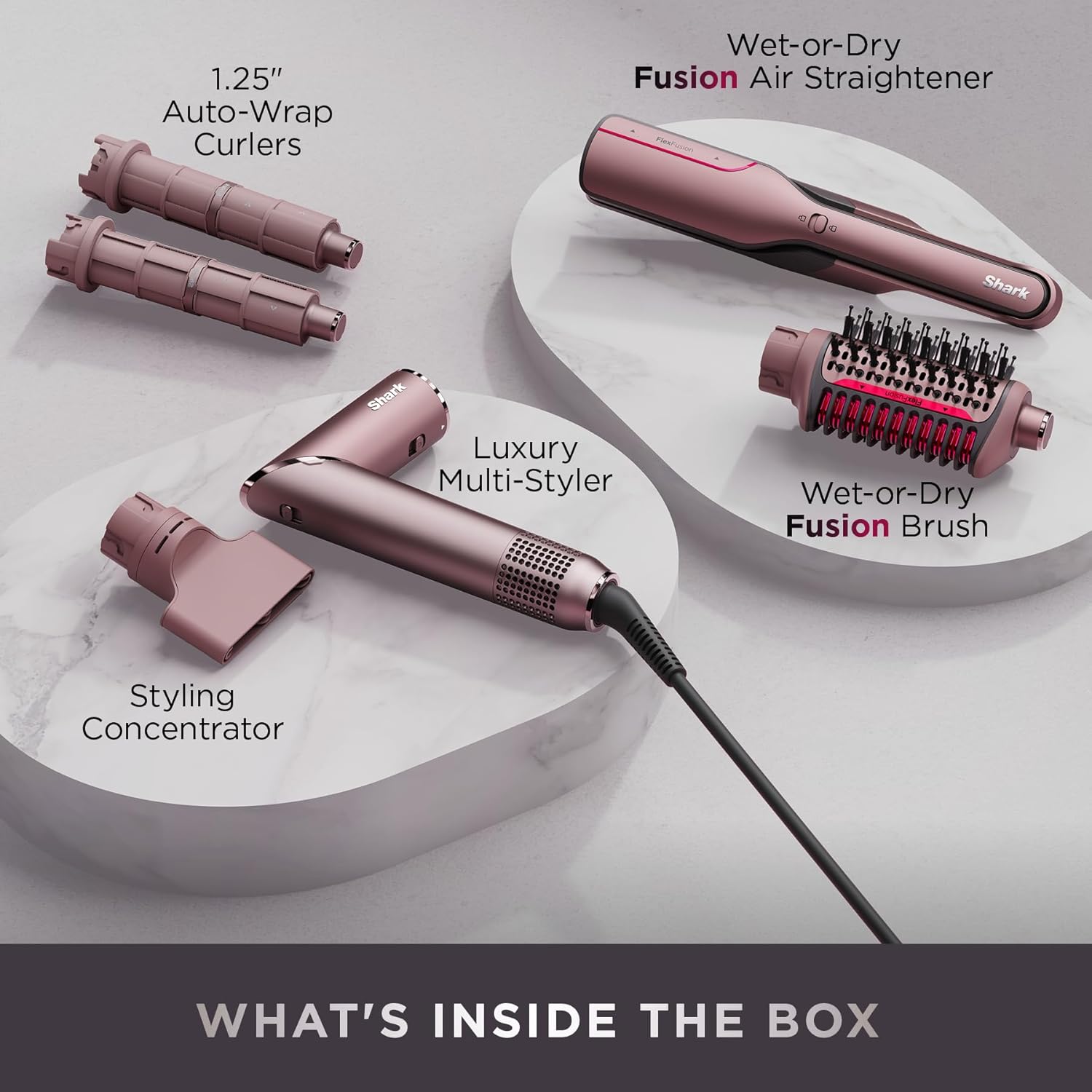 harukecyon Shark FlexFusion 5 in 1 Air Styler Straightener + Brush Set
