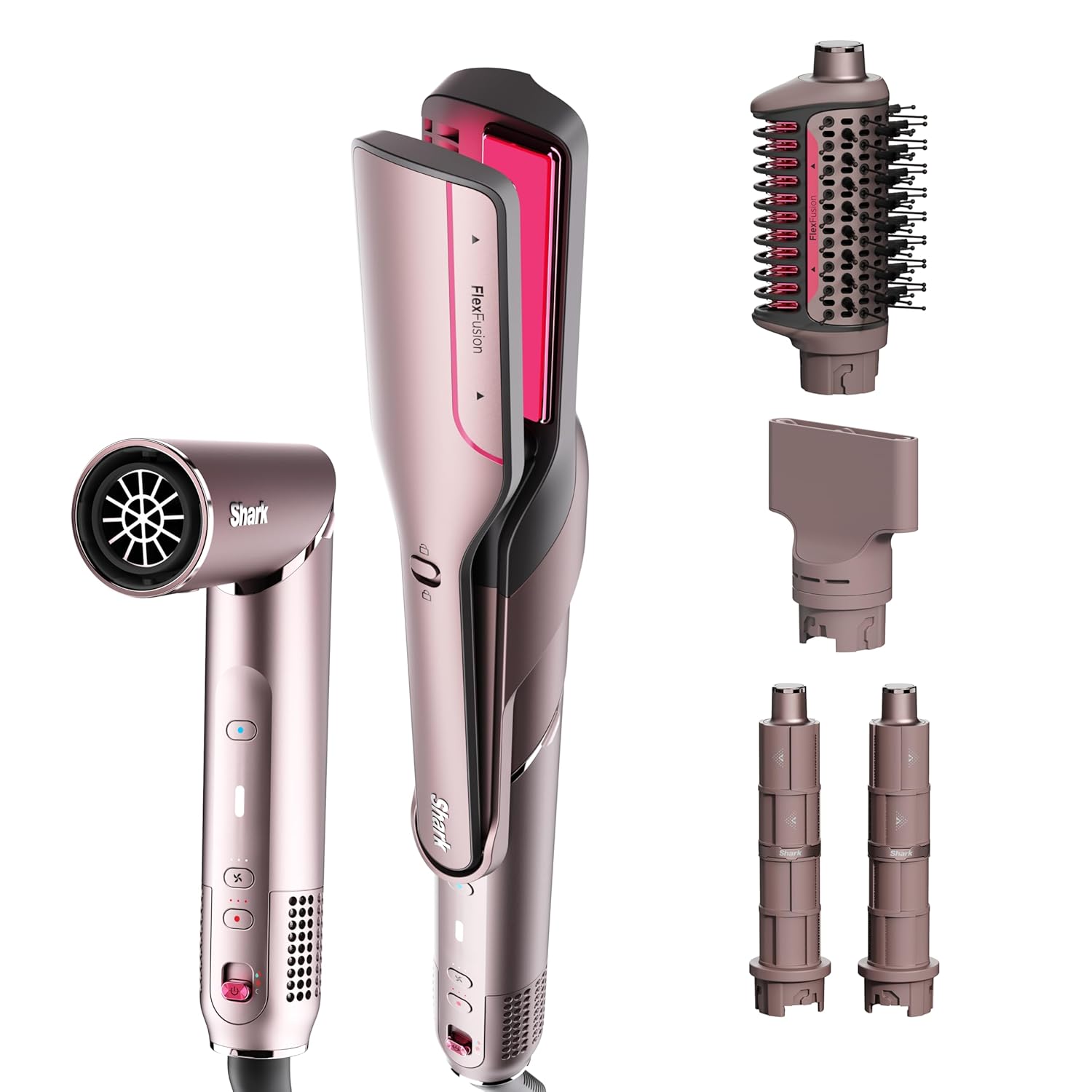 harukecyon Shark FlexFusion 5 in 1 Air Styler Straightener + Brush Set