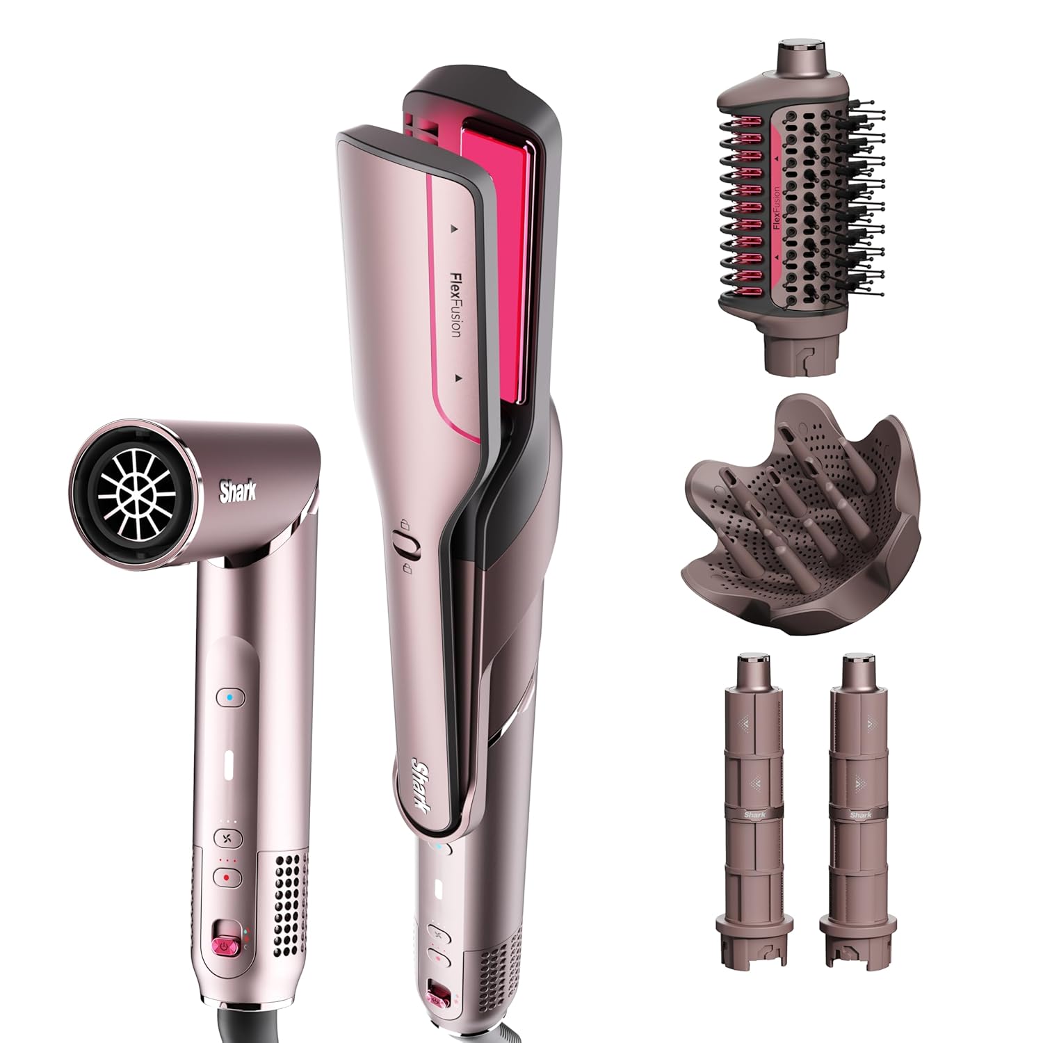 Shark◇EVOPOWERSYSTEMFlex ローズゴールド 2本セット Air Styler Shark FlexFusion 5-en-1 Curly + Brush – Shark Ninja Panama